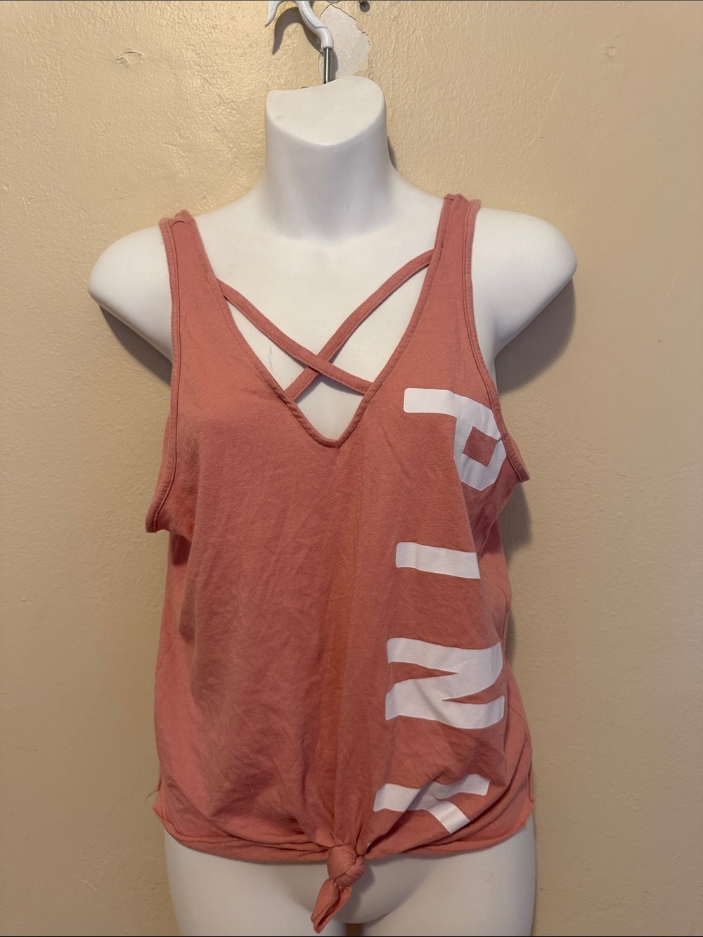 PINK Victoria's Secret Dusty Rose Crisscross Knot Tank